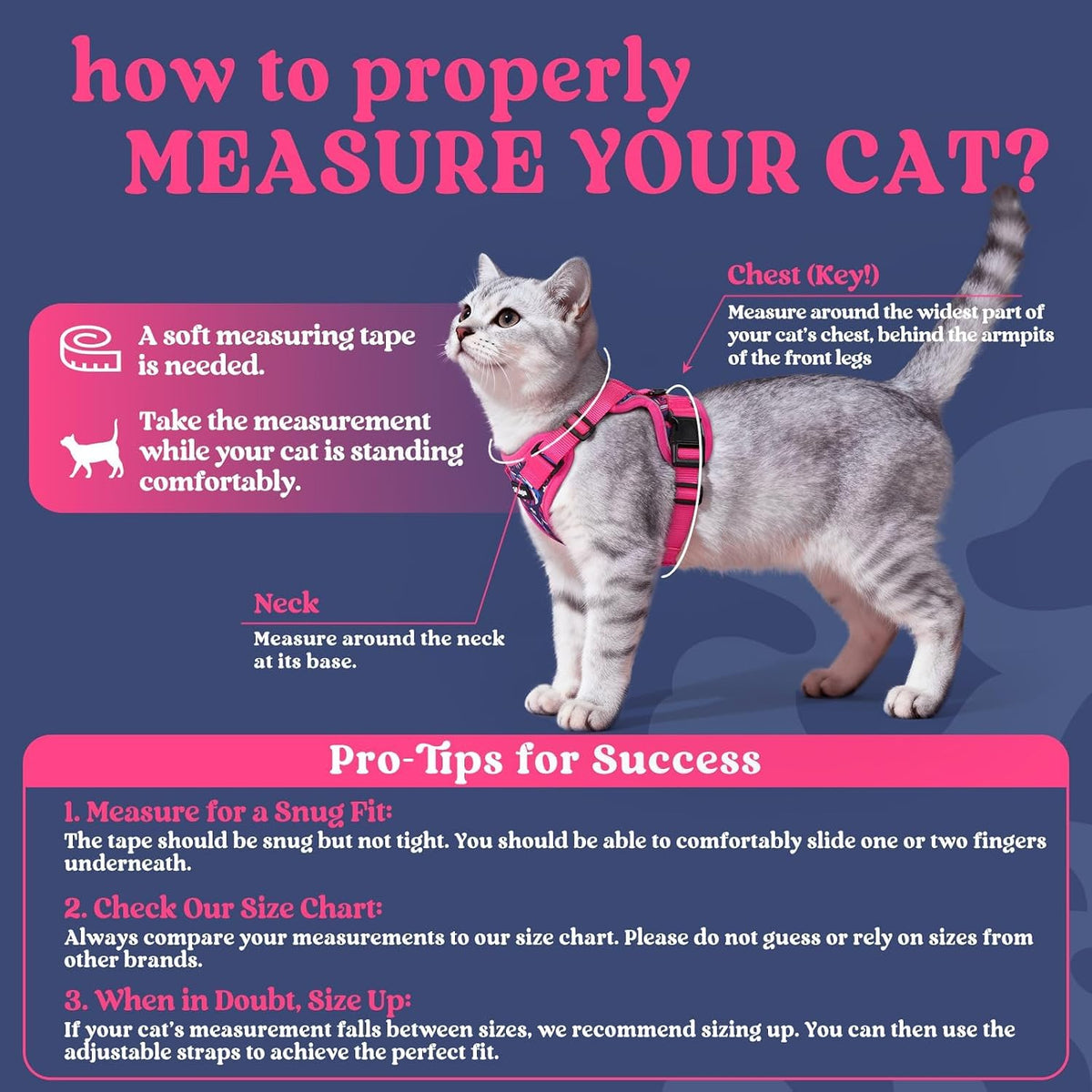 rabbitgoo Cat Harness and Leash Set, Escape Proof Vest - Xxs / Coconut Fuchsia - image 2