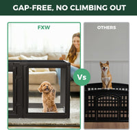 FXW AuraSpace Clear Acrylic Indoor Dog Playpen, 24" H - Black / 24"H / 6 Panels - image 2