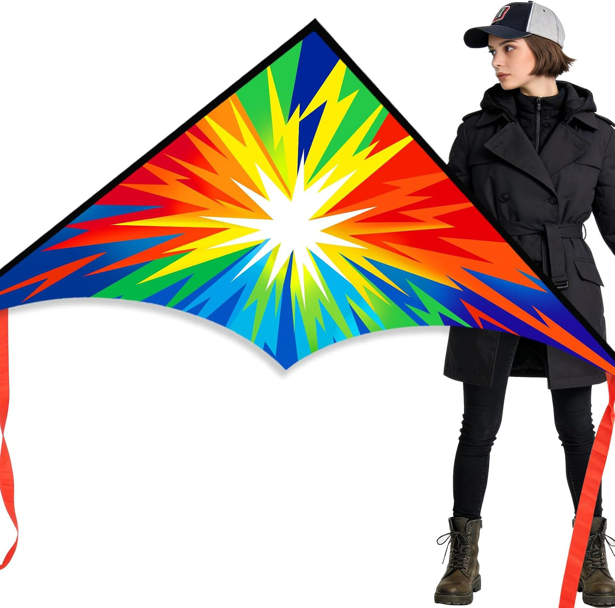 Xida large dragon delta kite for kids, 55 x 61.8 inch ripstop polyester with flying line - view 7