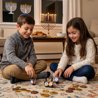 The Dreidel Company multi-colored hand painted wooden dreidels with Hebrew letters, 4-pack - view 11