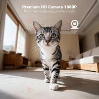 WOPET Automatic Cat Feeder with Camera for Two Cats, 2-Way Audio - White/Orange / Camera - image 4