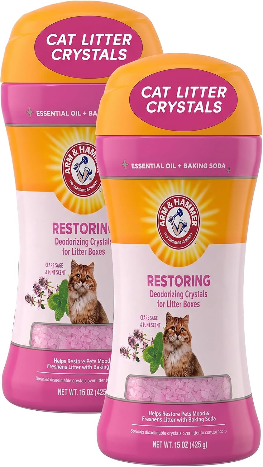 Arm & Hammer Cat Litter Deodorizing Crystals - Sage / 15 Ounce (Pack of 2)