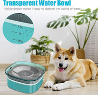 UPSKY 4L Dog Water Bowl No Spill Large Capacity Slow Drinking Water - 2 L / E-Green - image 4