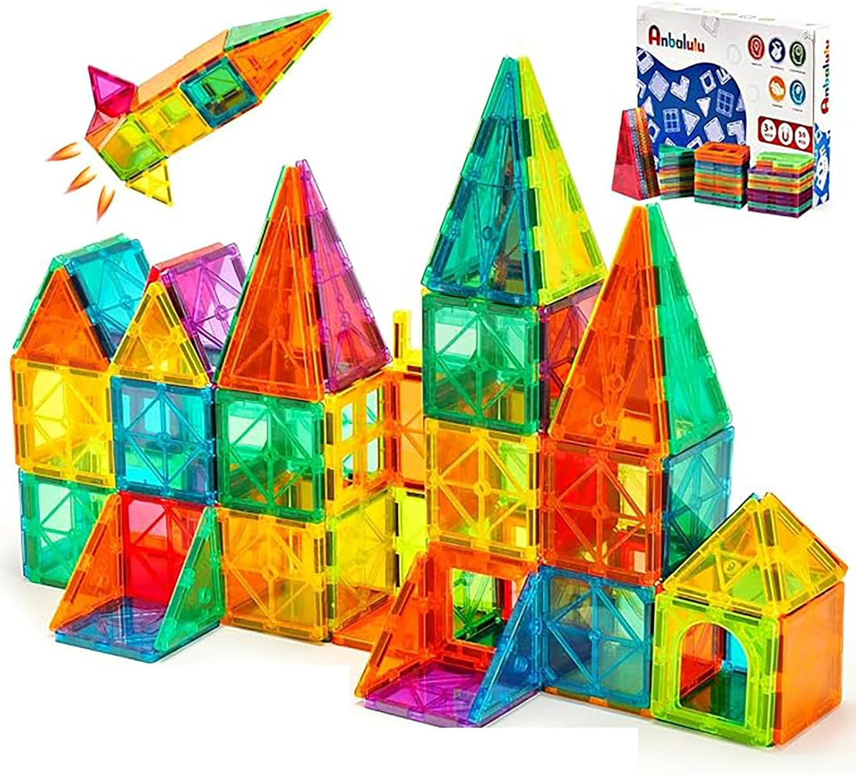 Anbalulu 134PCS Magnetic Building Tiles - 30PCS