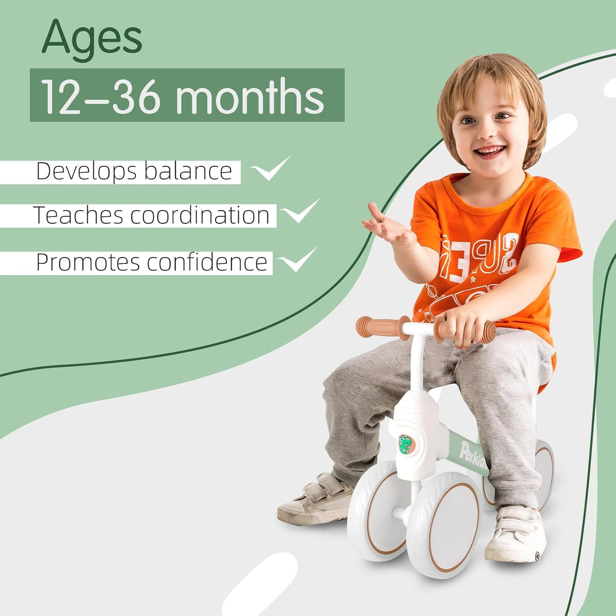 Balance Bike for 1+ Year Old Baby - Green - image 2