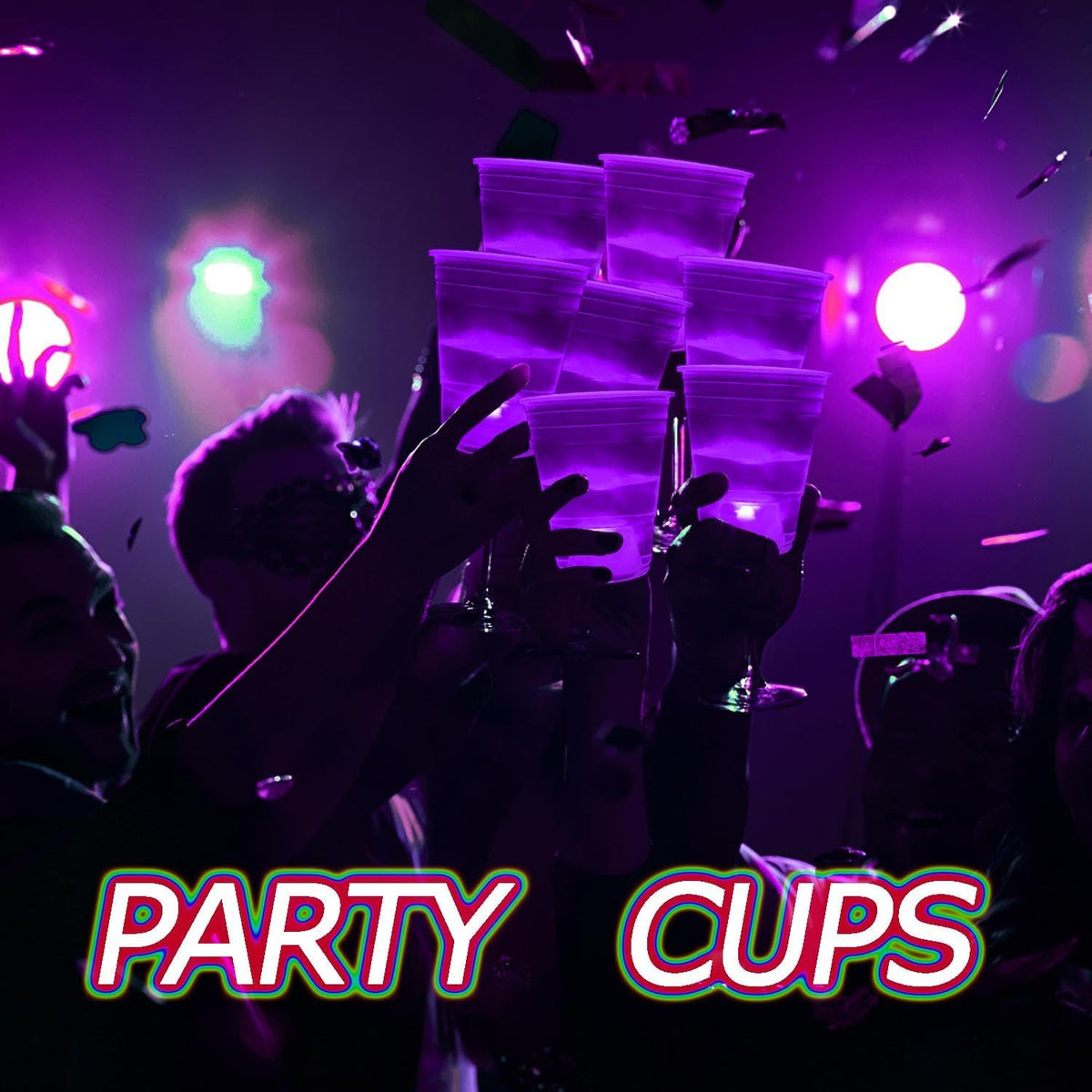 mishunyus 24-pack purple LED glow party cups, 16 oz plastic - view 28
