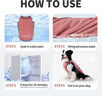 Dog Cooling Vest with Soft Stretchy Sun Protection, XL - Medium (24-35lbs) / Brier Rose - image 2