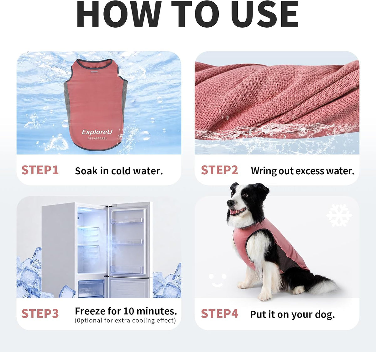 Dog Cooling Vest with Soft Stretchy Sun Protection, XL - Medium (24-35lbs) / Brier Rose - image 2