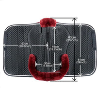 Woolous Dressage Saddle Pad, English Saddle Pad with Sheepskin Trim, Lambskin Wool Fleece Lining, Square Saddle Pad for Equestrian Riding, Comfortable & Shock Absorbing