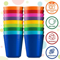 PLASKIDY Kids Cups, Set of 18 Plastic Toddler Drinking Cups - Small - image 2