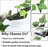 PINVNBY Reptile Corner Branch Resin Climb Tree Branch Decor - S 1PCS green Maple leaf - image 3