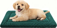 Dog Bed Crate Mat, Soft Durable Washable Anti-Slip Kennel Pad for Dogs & Cats, Reversible) - S(24"*18"*1.5") / Dark Green-1pc