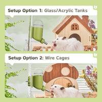 Hamster Water Bottle with Magnetic Holder - Grey / 7 oz (Magnetic-Mounted) - image 4