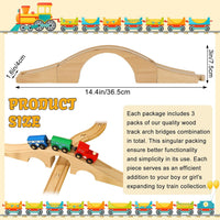 JarThenaAMCS wooden train track expansion set with two bridges and straight tracks - view 2