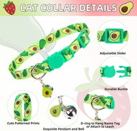 PUPTECK Halloween Cat Collar Breakaway with Bells, Kitten Outfit – Essentials for Cats - Pink&Green / NECK (7.87"-11.8") - image 3