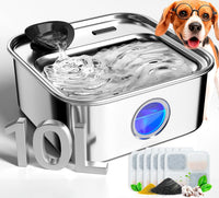 oneisall 10L/2.6Gal Dog Water Fountain for Large Dogs – Essentials for Dogs - 10L Dog Fountain+6 Sets Filters