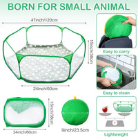 Guinea Pig Playpen with Mat Small Animal - Green / Star - image 3