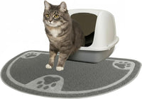 Small Cat Litter Trap Mat, Waterproof, Non-Slip, Washable - Gray / Large
