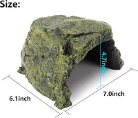 Reptile Rock Hide Cave - World 9.99 Mall Reptile Rock Hide Habitat Decoration|Natural,Non-Toxic, Made of Resin | Hideout for Small Lizards, Turtles, Reptiles, Amphibians,Fish