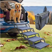 Dog Ramp for Car Truck and SUV Dog Stairs for Large Dogs Folding Pet - Wide 5 Steps