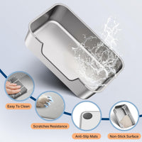 Stainless Steel Cat Litter Box with Low Entry - Silver / 19.5"L x 13.6"W x 5.9"H - image 3