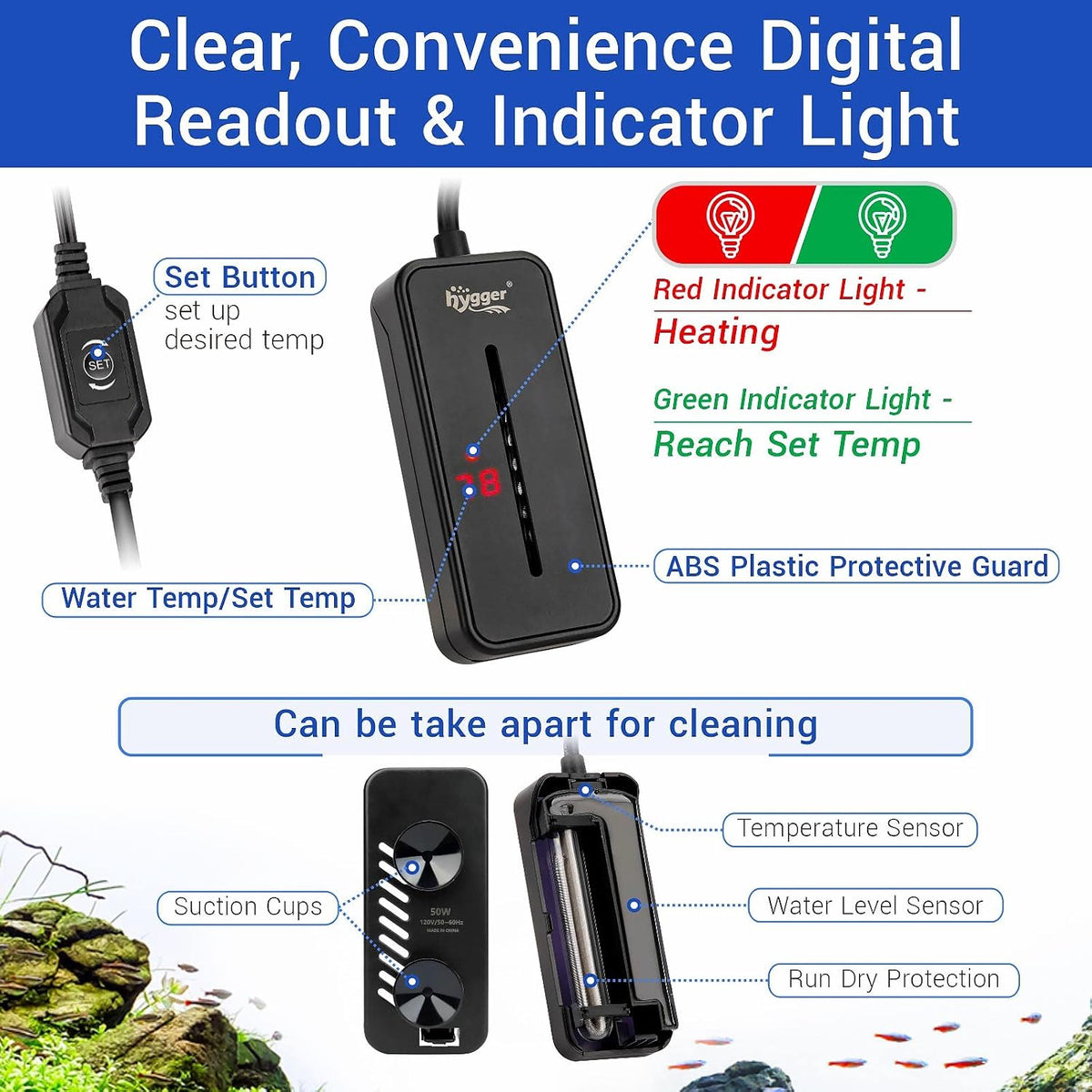 hygger Small Submersible Aquarium Heater 25W Mini Betta Fish Tank - Medium - image 2