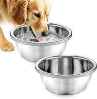 2Pcs 1.3 Gallons Food Grade Stainless Steel Large Dog Bowls – Essentials for Dogs - 1 Gallons