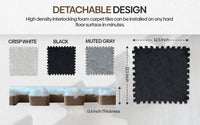 16 Carpet Squares Puzzle Mat 49" x 49" Baby Mat for Floor - Black,gray,white - image 3
