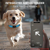Airtag Dog Collar - 100% Waterproof Air tag Dog Collar Holder for Apple AirTag, Reflective, Soft Padded, Everlasting, GPS Dog Collar for Small Medium Large Dogs (Blue, XL)