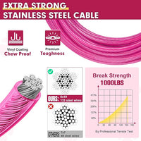 Snagle Paw Dog Leads for Yard 50FT-1000LBS Break Strength,Heavy Duty Tie Out Cable for Dogs with Swivel Lockable Hook & Spring,Chew Proof Dog Chain for Outside,Dog Run Cable for Medium Large Dogs