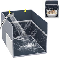 Waterproof Cat Litter Box Enclosure Splash Guard - Gray