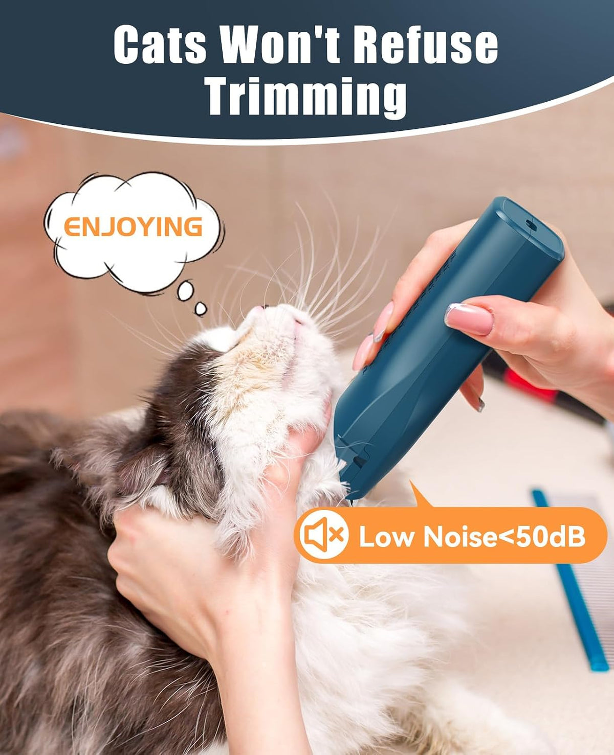 oneisall Pet Clippers for Cat Matted Hair - Green / Standard - image 4
