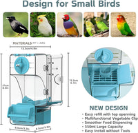 Automatic Bird Feeder, Bird Cage Feeder with Perch Multi-Functional Holder for Fruits Vegetables - Blue - image 3