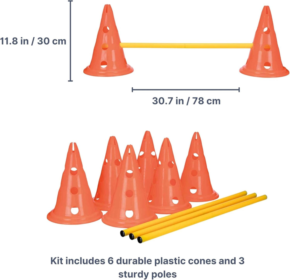 TRIXIE Dog Agility Hurdle Cone Set, 6 x Cones, 3 x Agility Rods - image 3