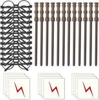 Col-Pary wizard wand pencils and round black glasses party set, 12 of each