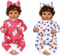 BABESIDE 5 Sets of Reborn Baby Doll Clothes, Headbands for 17 - Red - image 4