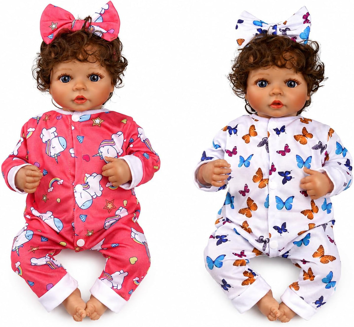 BABESIDE 5 Sets of Reborn Baby Doll Clothes, Headbands for 17 - Red - image 4