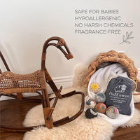 Fluff Ewes Wool Dryer Balls 6 Pack Premium New Zealand Wool Laundry Balls for Dryer, No Static Dryer Balls Laundry Reusable, XL Wool Dryer Balls Cute, Baby Dryer Balls for Dryers - Rainbow or Shine