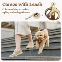 rabbitgoo Dog Harness Small Sized and Leash Set - Brown & Beige / Xxs (chest: 12.4 - 14.2") - image 2