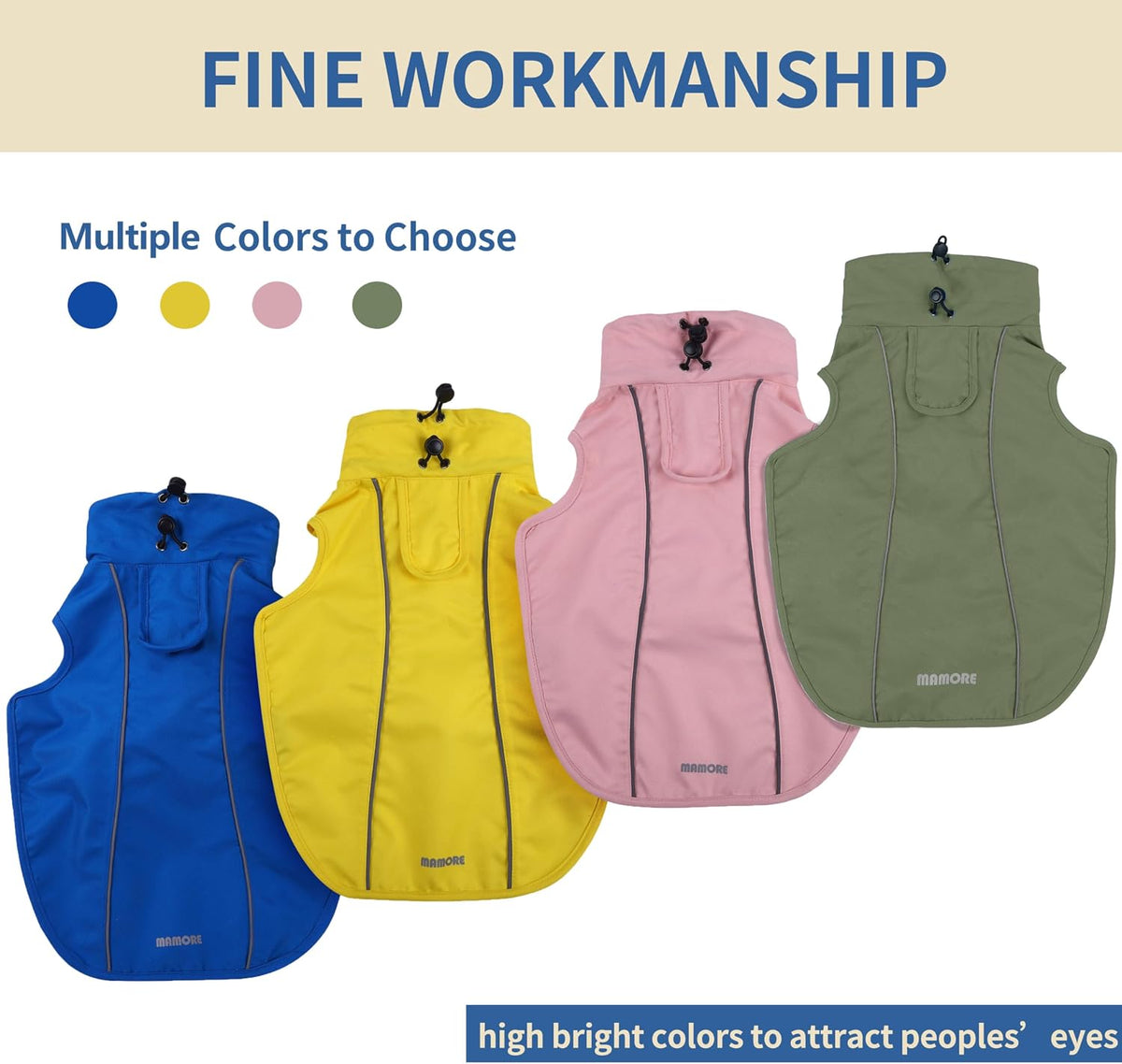 Adjustable Waterproof Dog Raincoat for Dogs - Army Green / Large(22-37lb) - image 4