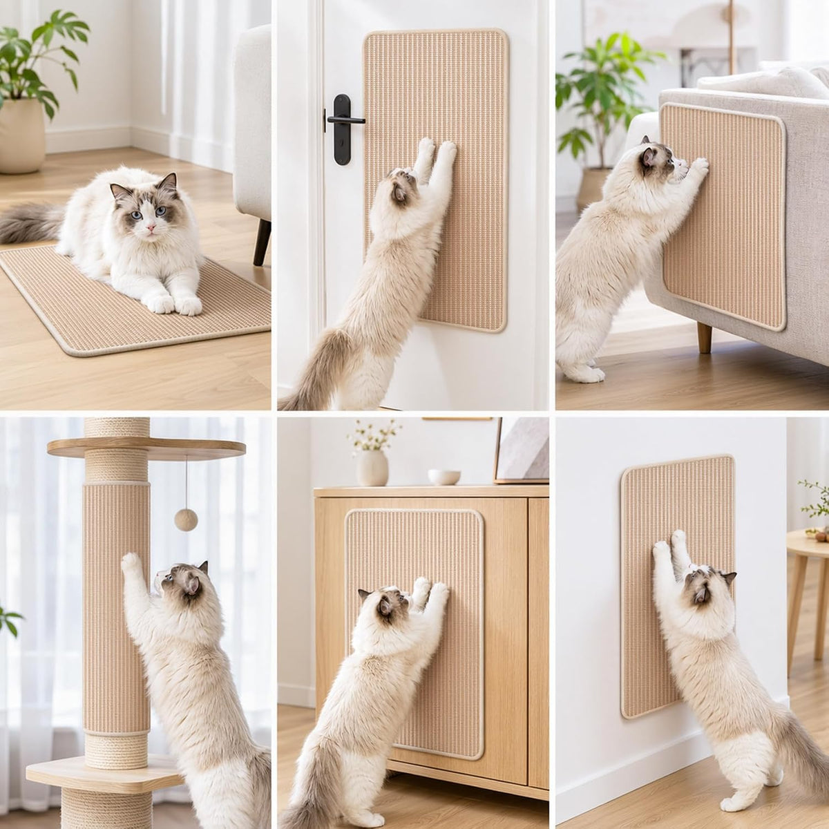 Cat Scratcher Mat, 23.6"x15.7" Natural Sisal Cat Scratch Pad – Essentials for Cats - Beige / 1 Pack-23.6"x15.7" - image 3