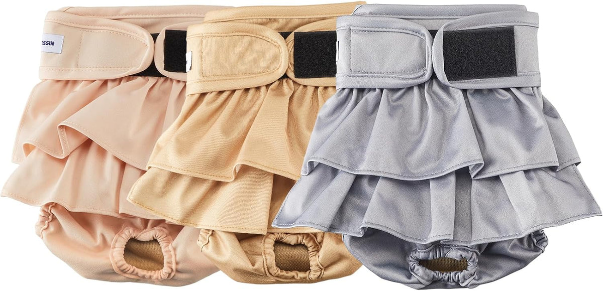 Reusable Dog Diapers Female Washable - gray, pink, khaki / Medium