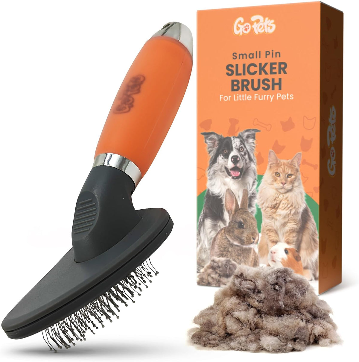 GoPets Double-Sided Pin & Bristle Brush - Small Pin Slicker Brush