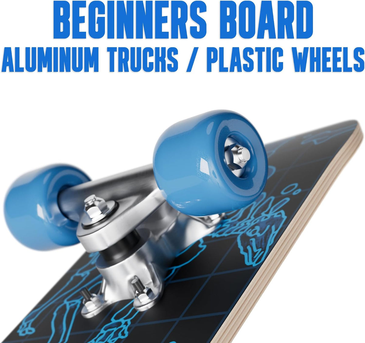Rude Boyz 24 inch mini cruiser skateboard for kids with aluminium trucks - view 20