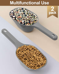 2 PACK Dog Food Scoop,1 Cup Capacity Pet Food Scoop For Dog and Cat – Essentials for Dogs - Grey - image 3