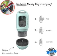 SVD.PET Dog Poop Bag Dispenser, Waste Bag Retractable, Black – Essentials for Dogs - 1-Pack -Misty Jade - image 2