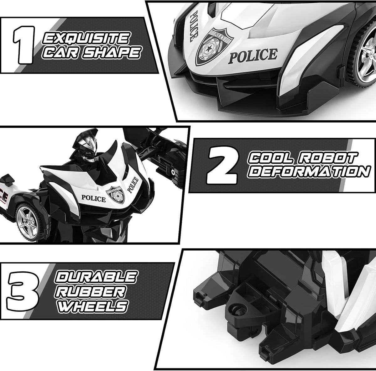 BLUEJAY Transform RC Cars for Boys 3-12 - Police - image 4
