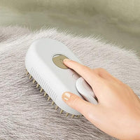 Generic Cat Steam Brush,Rechargeable with Handle,Self-Cleaning Grooming Tool,for Cats and Dogs,4 In1 Cat Steamy Brush, Multifunctional Hair Comb for Removing Tangled and Loose Hair (white)