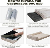 Orthopedic Dog Bed for Large Dogs - 40"L x 28"W x 7"Th / Beige - image 3