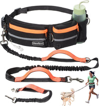 Hands-Free Dog Leash with Pouch - Orange